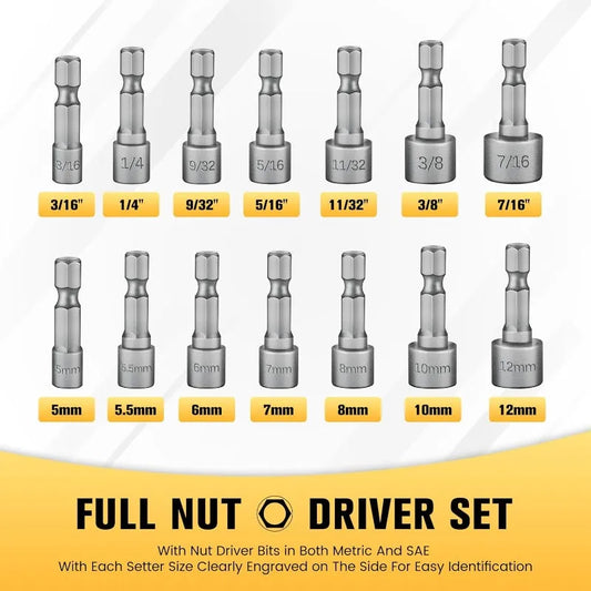 14 Pcs Nut Driver Bit Set