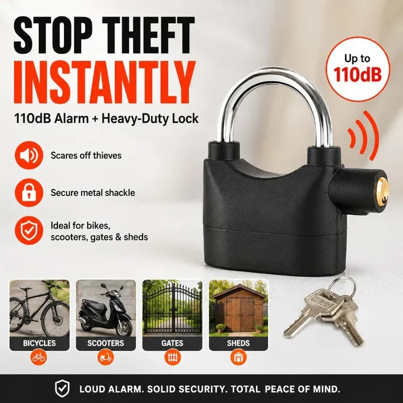 110dB Loud Alarm Padlock