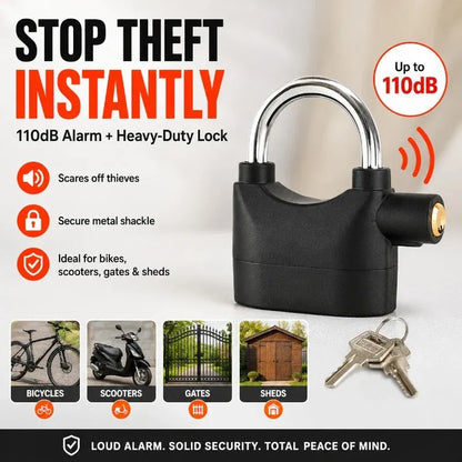 110dB Loud Alarm Padlock
